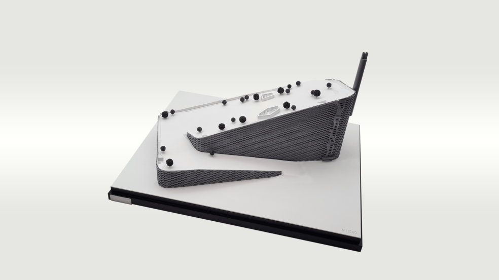 Draufsicht auf ein Architekturmodell der Amager Bakke