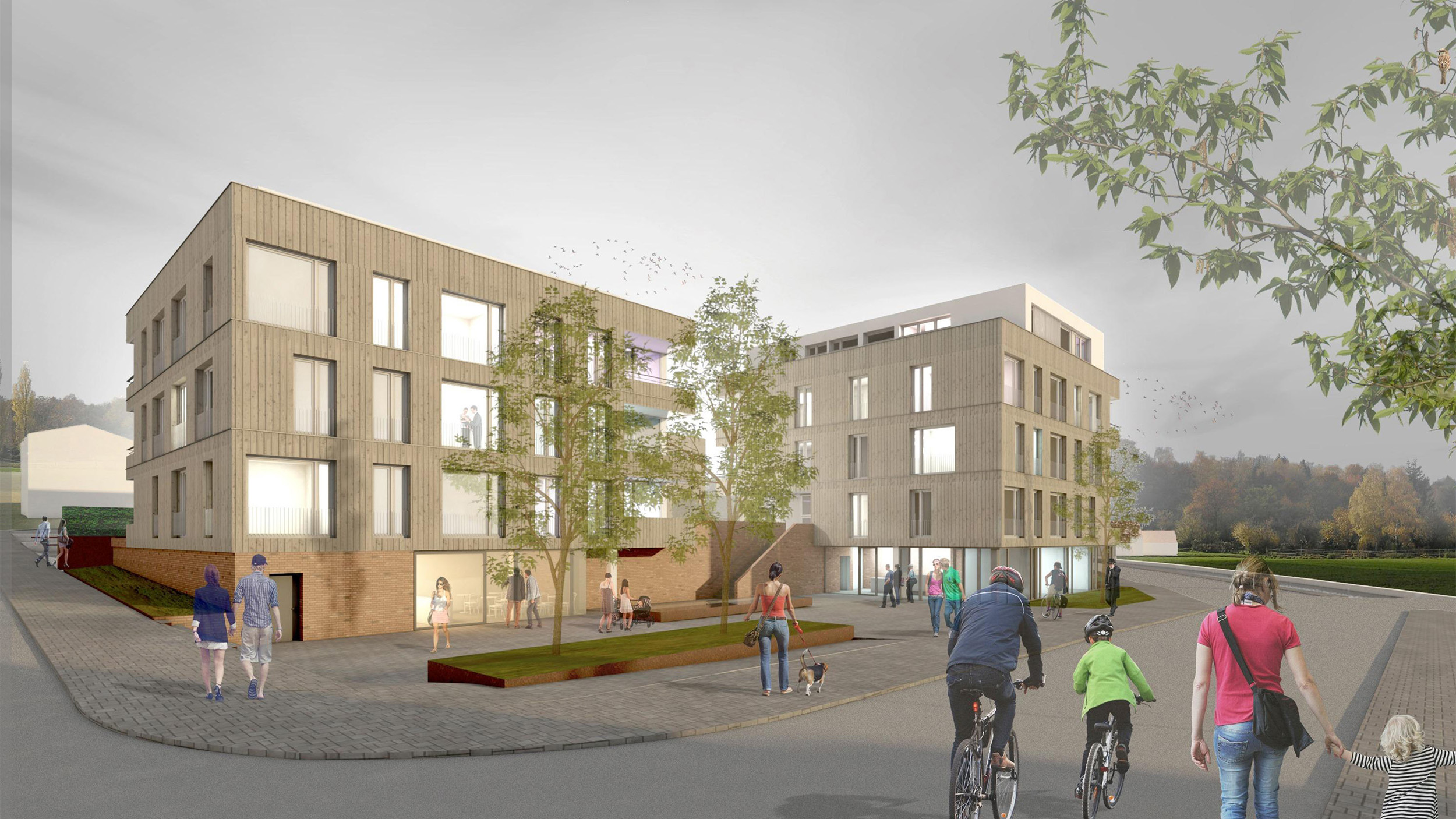 Rendering eines Gebäudes für Architekten
