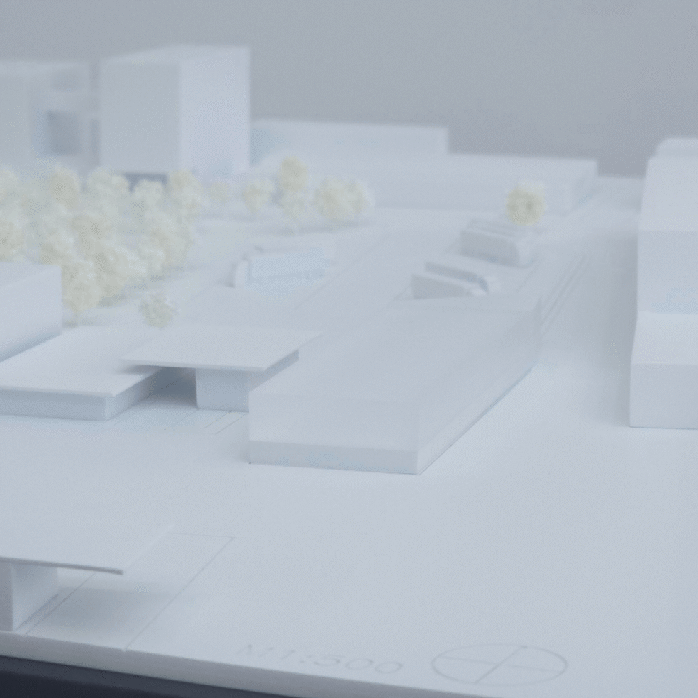 Detail Vegetation/Baumbestand im Werksmodell als Orientierung im Kontext.